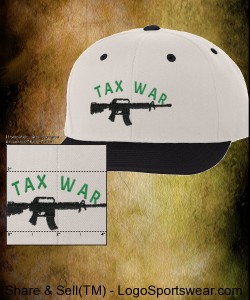 Tax War Snapback- White/blk (green under visor) Design Zoom